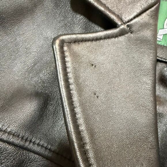 Cabela’s Black Leather Jacket Coat Long Trench Medium - Picture 6 of 7